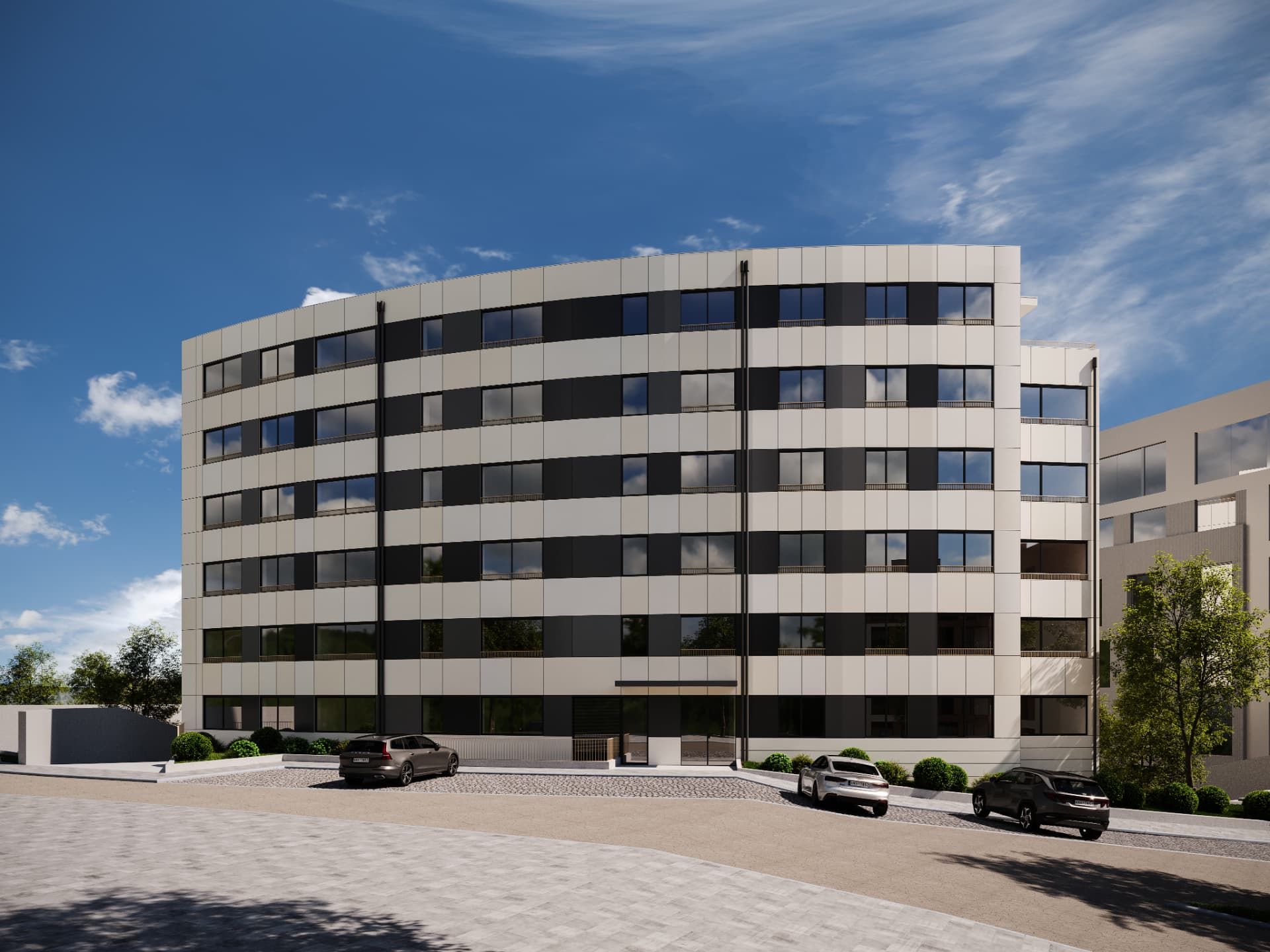 Render exterior do empreendimento Bouça Ribas