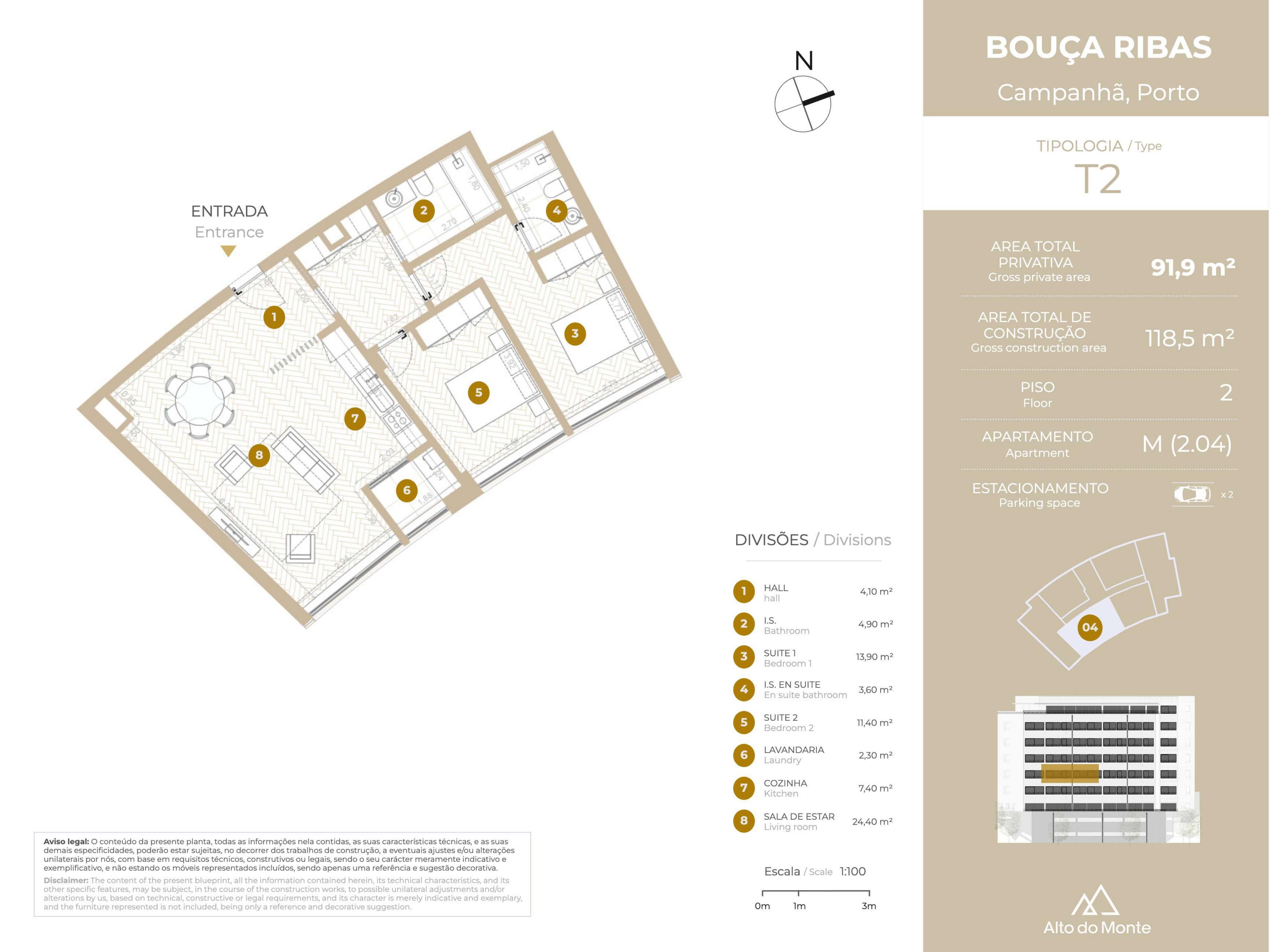 Planta do apartamento 2.04