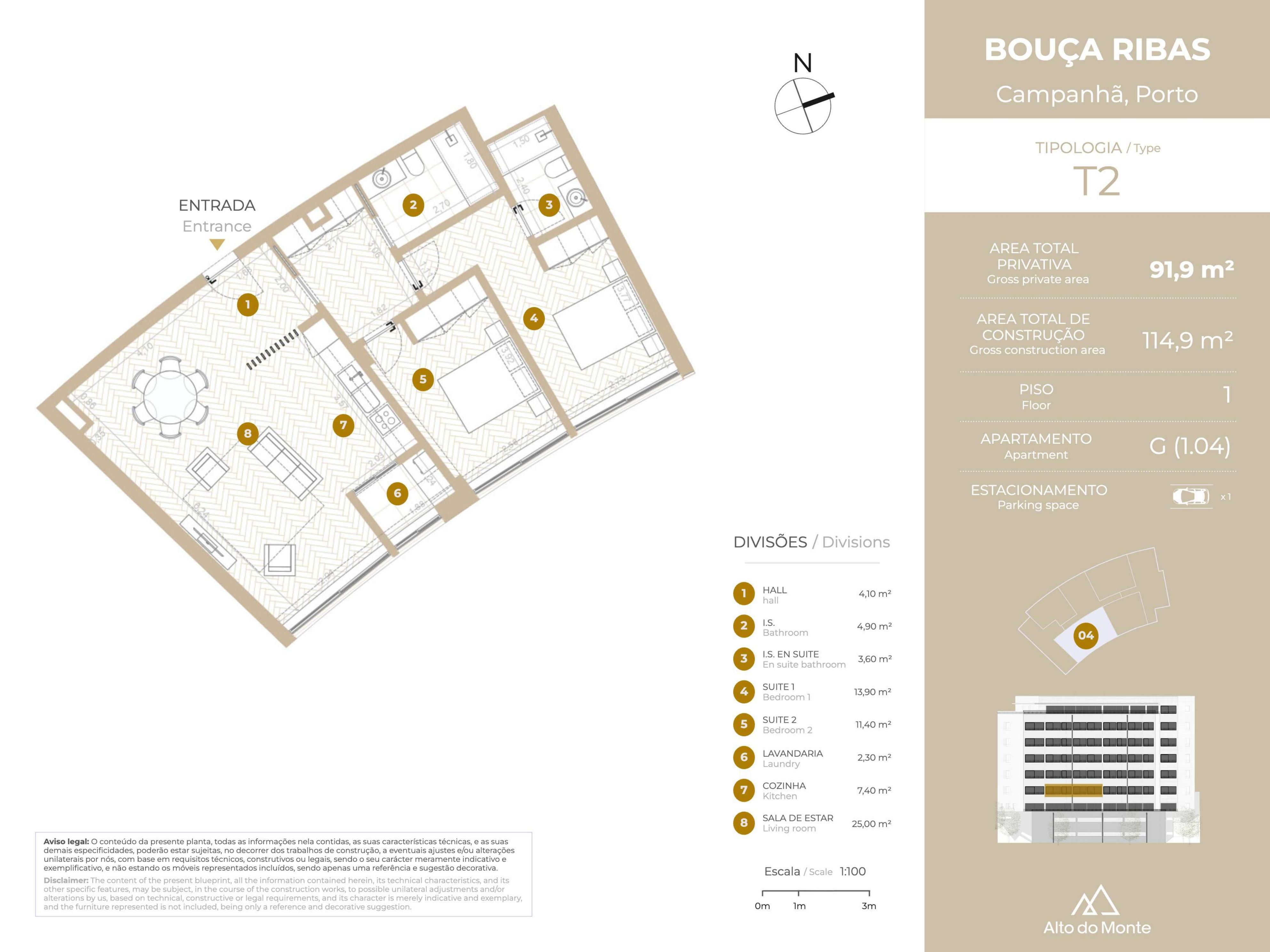 Planta do apartamento 1.04